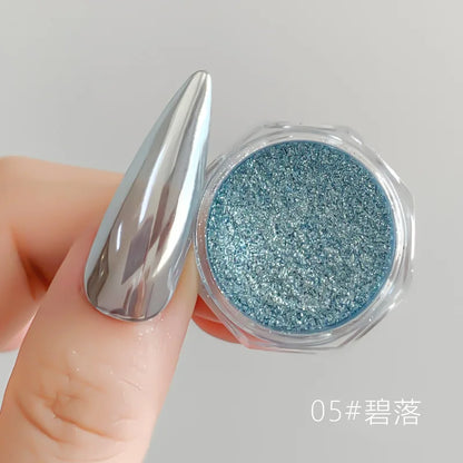 10g/Bottle Pearls White Nail Pigment Glitter Aurora Nail Powder Purple Chrome Glitter Pigment Dust UV Manicure Dip Powder