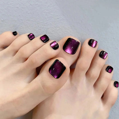 24Pcs False Toes Nails French Square Nude Color Nature Fake Toe Nails Feet Nail Tips Artificial Press On Toenails for Women 2025