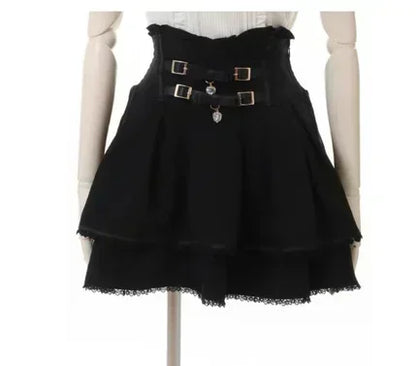 Sweet Cute Girls Short Sleeve Tops Japanese Style Mine Mass-Produced 2025 Summer Kawaii Slimming Lace Off-Shoulder Shirt