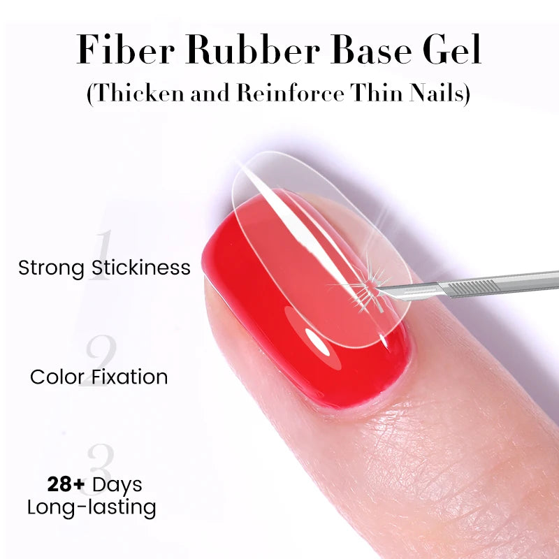 UR SUGAR 7ML Fiber Rubber Base Gel for Broken Nail Repaired Fiberglass Clear Quick Building UV Construction Gel Soak Off Varnish