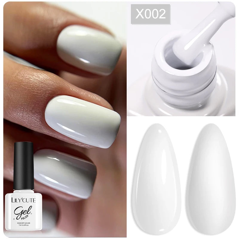 LILYCUTE 7ml Autumn Red Brown Gel Nail Polish 125 Colors All For Manicure Semi Permanent Soak Off Base Top Coat Nail Art Varnish