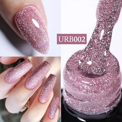 UR SUGAR 7ml Aurora Rubber Base Gel Nail Polish Sparking Glitter Chrome Semi Permanent Soak Off UV LED Nail Art Supplies Vernis