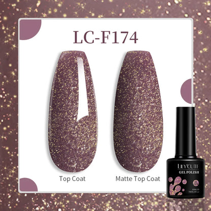 LILYCUTE 7ML Gel Nail Polish Brown Earth Coffee Color Series Semi Permanent UV Gel Chocolate Autumn Winter Nail Art Gel Varnish