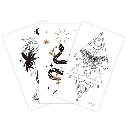 Luminous Tattoo Stickers for Women Arm Face Glowing Tattoos Body Art Tattoos Snake Butterfly Electric Syllable Party Tattoo 2022