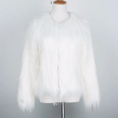 2023 Winter New Faux Fur Coat Women Jacket Female Fuzzy Fur Coat Winter Thick Warm Fluffy Artificial Fur Casual Jacket Outerwear