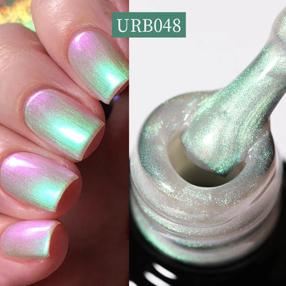 UR SUGAR 7ml Aurora Rubber Base Gel Nail Polish Sparking Glitter Chrome Semi Permanent Soak Off UV LED Nail Art Supplies Vernis