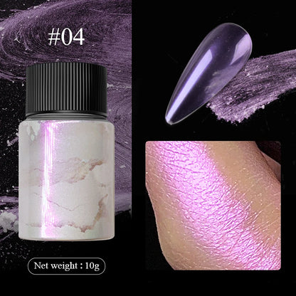 1 Box Pearl Aurora Nail Powder Purple Pink Blue Chrome Glitter Pigment Dust UV Gel Polish Nail Art Dipping Powder Manicure