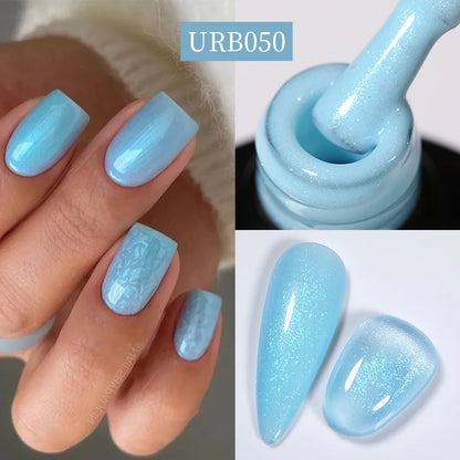 UR SUGAR 7ml Aurora Rubber Base Gel Nail Polish Sparking Glitter Chrome Semi Permanent Soak Off UV LED Nail Art Supplies Vernis