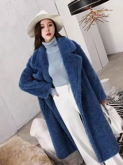 ZADORIN Winter Thick Warm Solid Teddy Coat Women High Street Oversized Pink Faux Lamb Fur Coat Ladies Long Faux Fur Jacket