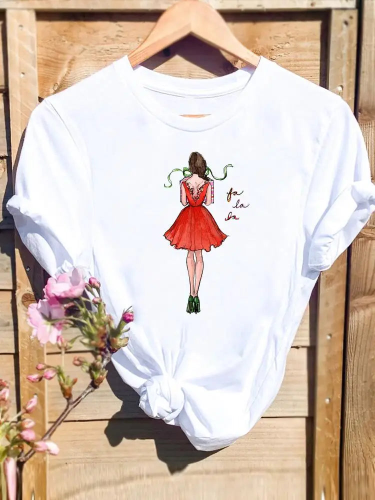 Merry Christmas New Year Holiday Graphic T Tee Fashion Cat Tree Lovely 90s Cute 2025 Print T Top Women Shirt Clothing T-shirts