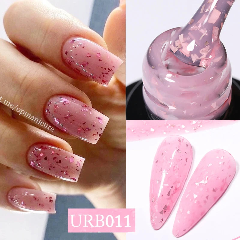 UR SUGAR 7ml Aurora Rubber Base Gel Nail Polish Sparking Glitter Chrome Semi Permanent Soak Off UV LED Nail Art Supplies Vernis