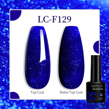 LILYCUTE Nude Glitter Color Sparkling Gel Nail Polish Spring Long Lasting For Manicure Soak Off Nail Base Top Coat Gel Varnish