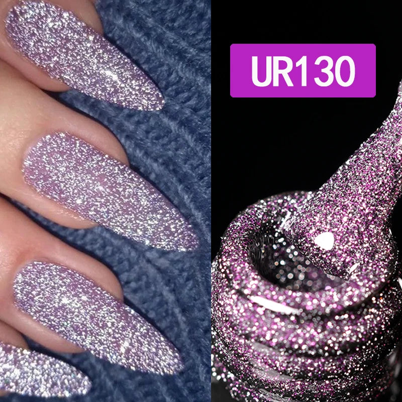 UR SUGAR 7.5ml Champagne Silver Reflective Glitter Gel Nail Polish Laser Sparkling Hybird Soak Off Nail Art UV LED Varnishes