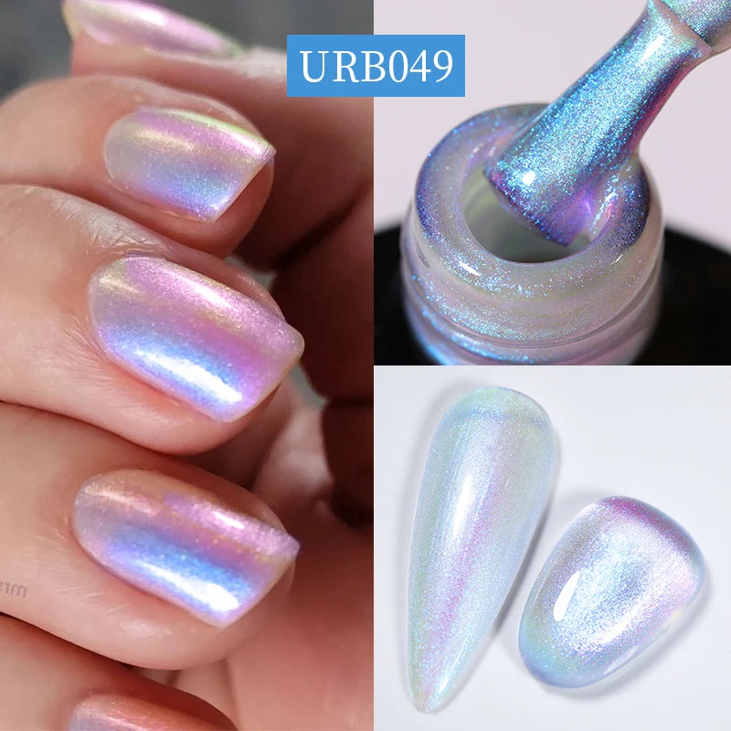 UR SUGAR 7ml Nude Pink Glitter Rubber Base Gel Polish Sparking Sequins Semi Permanent Soak Off Nail Art Varnish All For Manicure