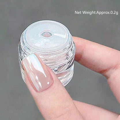 NICOLE DIARY Aurora Nail Powder Chrome Pigment Pearl Metallic Rubbing Dust Chameleon Effect Nail Art Glitter Manicure Decoration