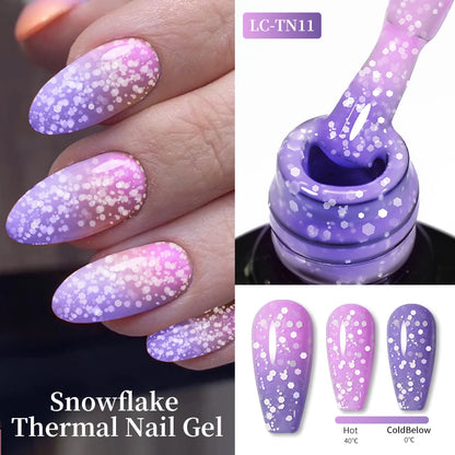 LILYCUTE Thermal Gel Nail Polish 3-layers Color Changing Effect Gel Varnishes All For Manicure Long Lasting Nails Art UV Gel