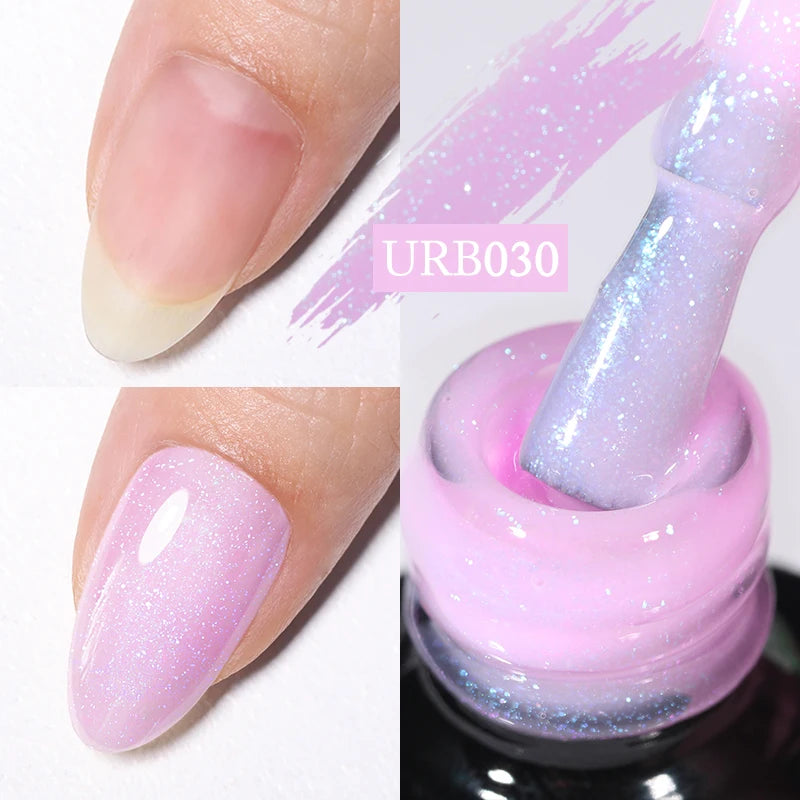 UR SUGAR 7ml Aurora Rubber Base Gel Nail Polish Sparking Glitter Chrome Semi Permanent Soak Off UV LED Nail Art Supplies Vernis