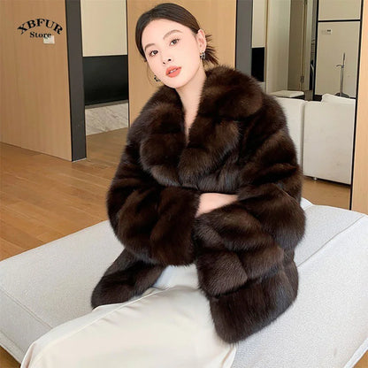 2024 Winter Outerwears Fashion Faux Fur Coat Long Fur Coat Women Thick Warm Outerwear Furs Women Fluffy Faux Fur Jacket Female