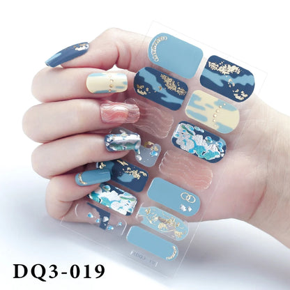 Four Sorts of Nail Stickers Fashion Nail Wraps Self Adhesive Manicure Decoracion Nail Strips Nail Sticker Set Nail Art