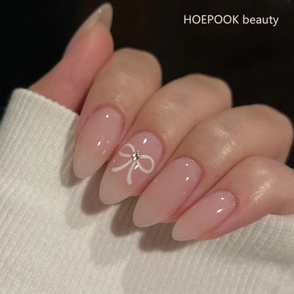 24pcs Pink Gradient Almond Press on Nails Tips Simple Fashion Trend Fake Nails Art Removable Natural Artificial False Nails