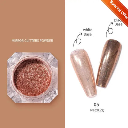 NICOLE DIARY 5g Aurora Pearl White Pink Nail Powder Chrome Pigments Metallic Rubbing Dust Moonlight Effect Nail Arts Decoration