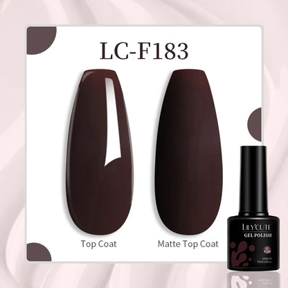 LILYCUTE 7ML Gel Nail Polish Brown Earth Coffee Color Series Semi Permanent UV Gel Chocolate Autumn Winter Nail Art Gel Varnish