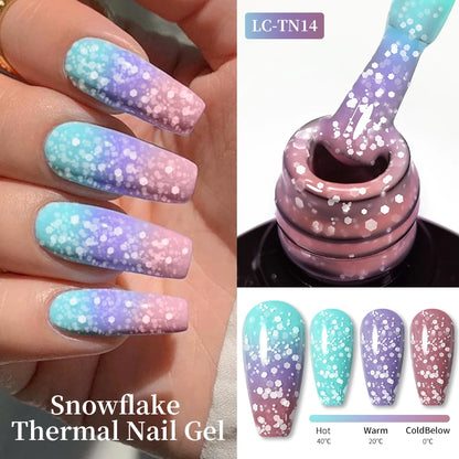 LILYCUTE Thermal Gel Nail Polish 3-layers Color Changing Effect Gel Varnishes All For Manicure Long Lasting Nails Art UV Gel