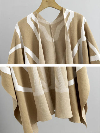 Elegant Chic Knitted 3 Piece Sets Women Solid Turtleneck Sweater Knitwears Shawl Suits Casual High Waist Sweatpants Setleri New