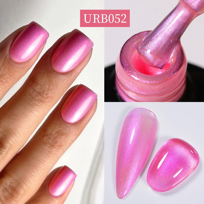 UR SUGAR 7ml Nude Pink Glitter Rubber Base Gel Polish Sparking Sequins Semi Permanent Soak Off Nail Art Varnish All For Manicure