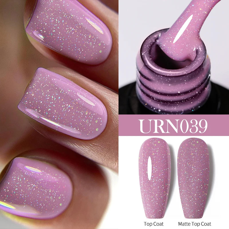 UR SUGAR 7.5ml Glitter Nude Color Nail Gel Polish Semi-permanent Varnish Soak Off Nail Art Base Top Coat UV LED Gel Manicure