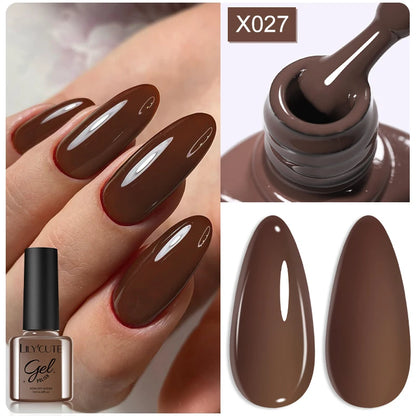 LILYCUTE 7ml Autumn Red Brown Gel Nail Polish 125 Colors All For Manicure Semi Permanent Soak Off Base Top Coat Nail Art Varnish