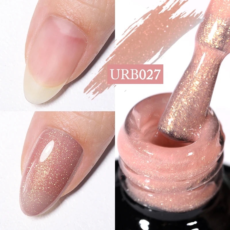 UR SUGAR 7ml Aurora Rubber Base Gel Nail Polish Sparking Glitter Chrome Semi Permanent Soak Off UV LED Nail Art Supplies Vernis