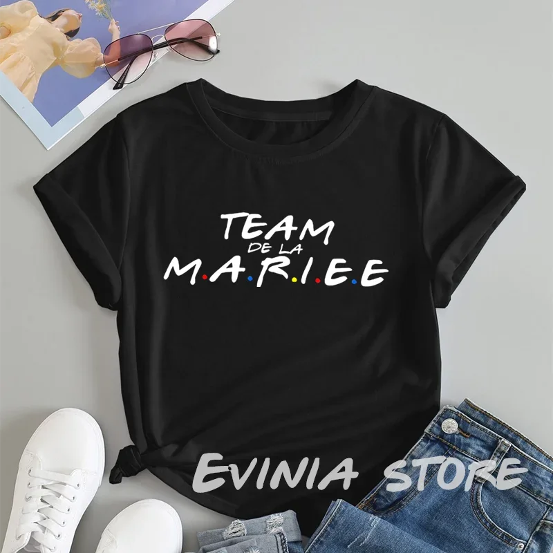 Bridal Party tops EVJF tshirt for bride team bridal shower gifts La Mariee French shirts Team Bride Bridesmaid matching T-shirts
