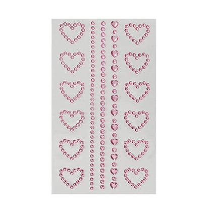 3D Face Jewelry Crystal Diamond Tattoo Stickers DIY Women Eyes Face Body Pink Heart Pearl Rhinestones 3D Makeup Art Stage