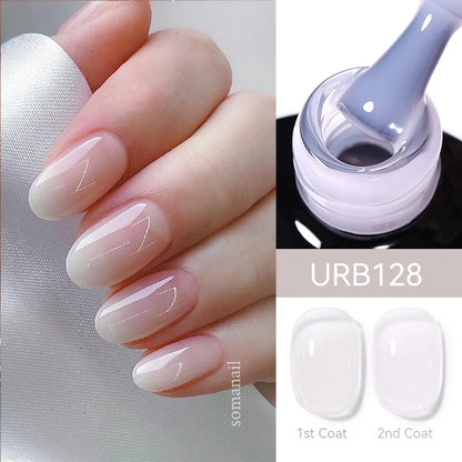 UR SUGAR 7ml Nude Pink Glitter Rubber Base Gel Polish Sparking Sequins Semi Permanent Soak Off Nail Art Varnish All For Manicure