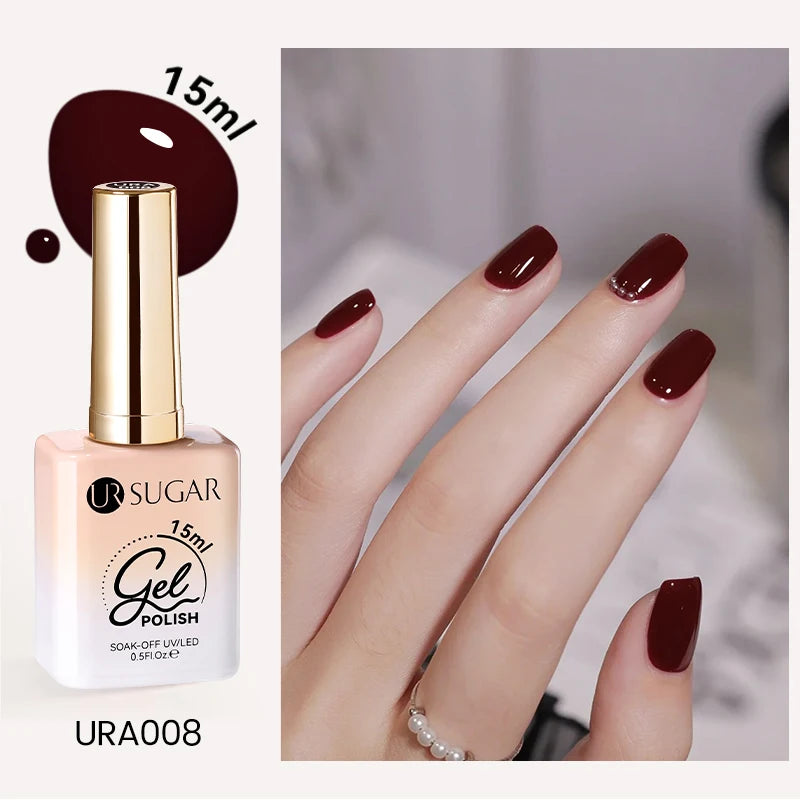 UR SUGAR 15ml Cafe Brown Series Color Gel  Autumn Colors Gel Varnishes All For Nails Soak Off UV LED Semi Permanent Nail Art