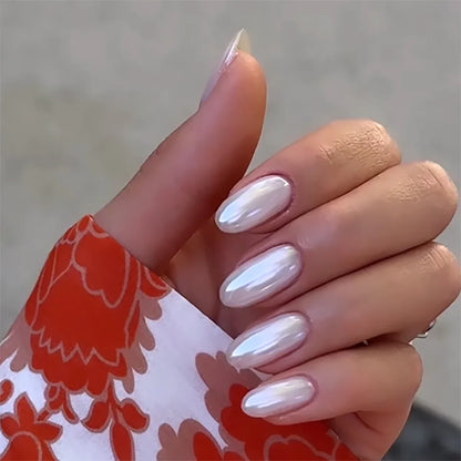 24Pcs Medium Long Acrylic Fake Nails Art Cool Spice Girls Wearing False Nails Set Press on Nail Tips Removable French Nails Fake