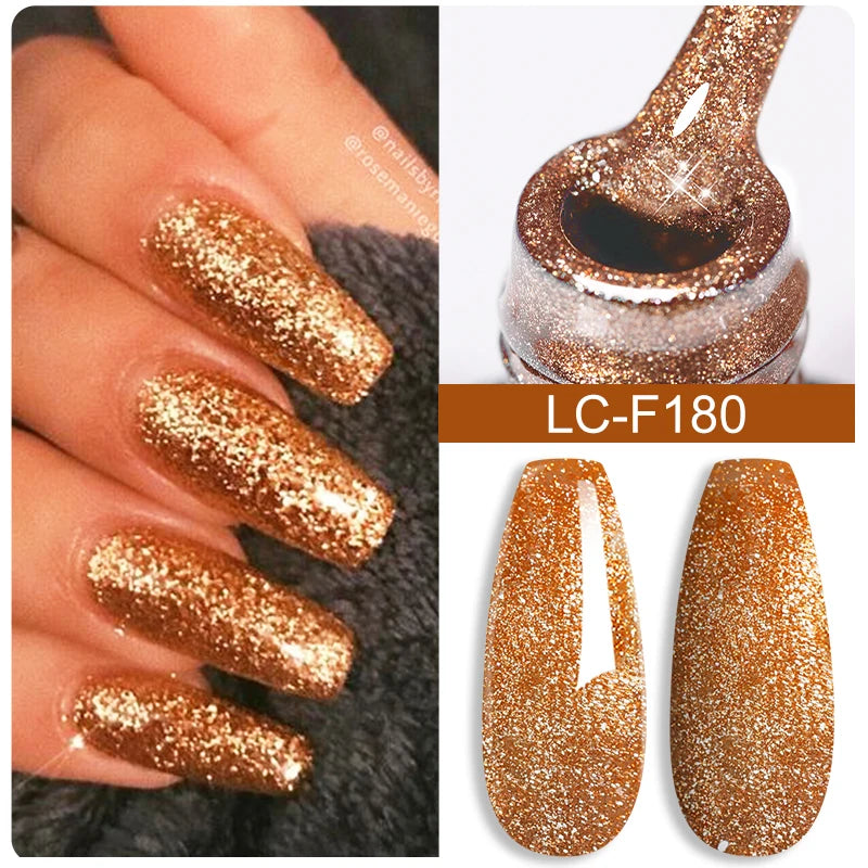 LILYCUTE Nude Glitter Color Sparkling Gel Nail Polish Spring Long Lasting For Manicure Soak Off Nail Base Top Coat Gel Varnish