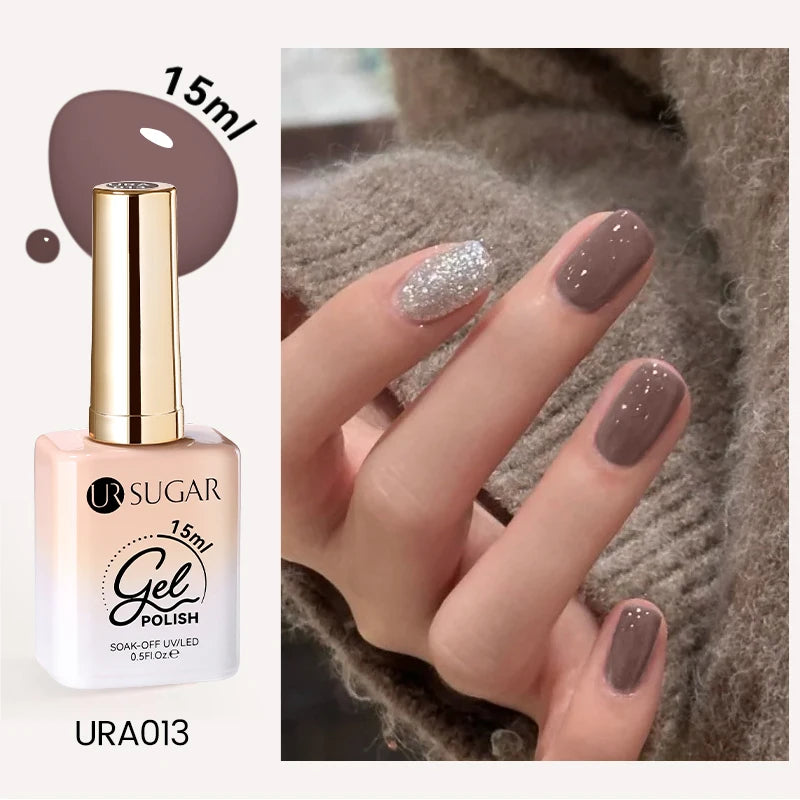 UR SUGAR 15ml Cafe Brown Series Color Gel  Autumn Colors Gel Varnishes All For Nails Soak Off UV LED Semi Permanent Nail Art