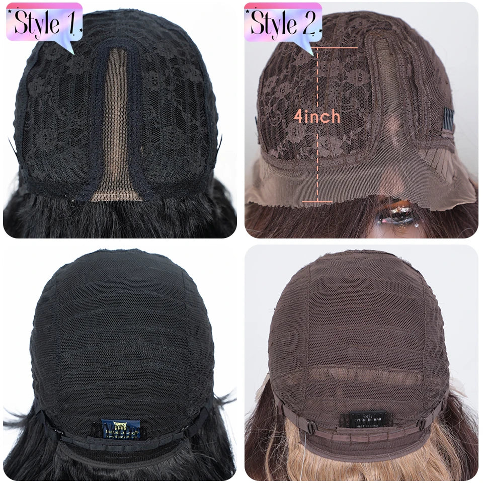 Noble Synthetic Lace Front Wig Long Wavy 36 " Body Wavy Side Part Lace Wig For Women Lace Front Wig Ombre Blonde Cosplay Wig