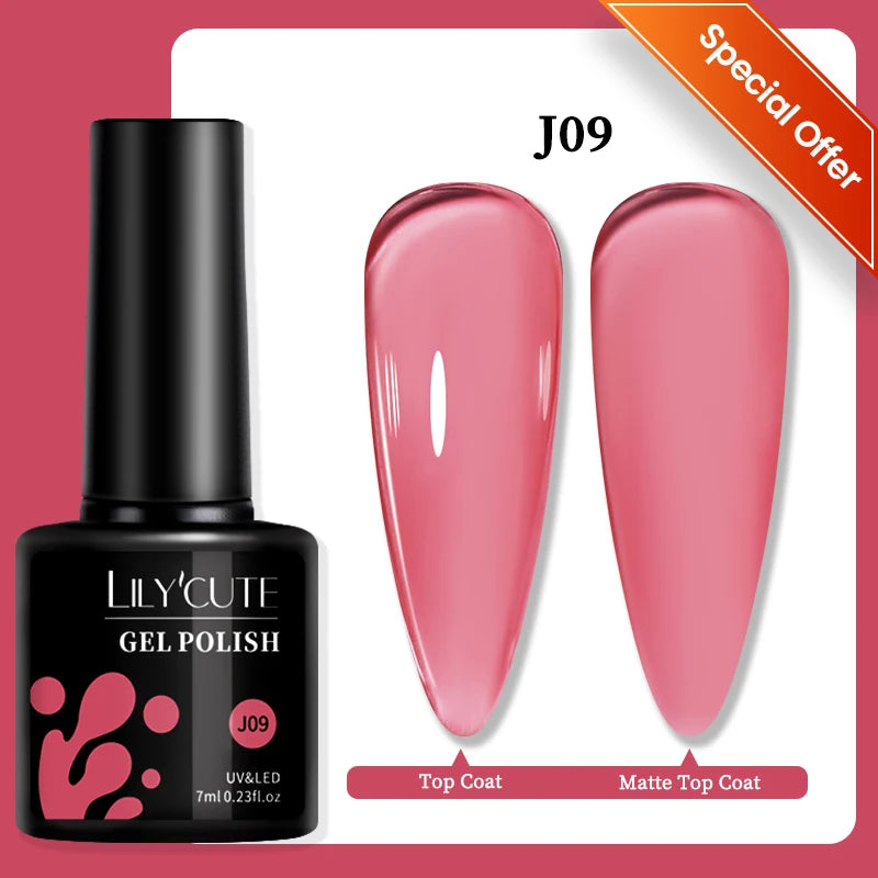 LILYCUTE 7ml Autumn Red Brown Gel Nail Polish 125 Colors All For Manicure Semi Permanent Soak Off Base Top Coat Nail Art Varnish