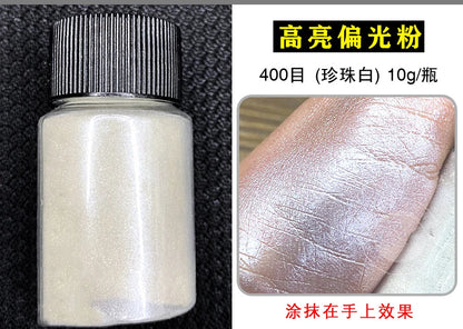10g/Bottle Pearls White Nail Pigment Glitter Aurora Nail Powder Purple Chrome Glitter Pigment Dust UV Manicure Dip Powder