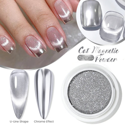 NICOLE DIARY 5g Aurora Pearl White Pink Nail Powder Chrome Pigments Metallic Rubbing Dust Moonlight Effect Nail Arts Decoration