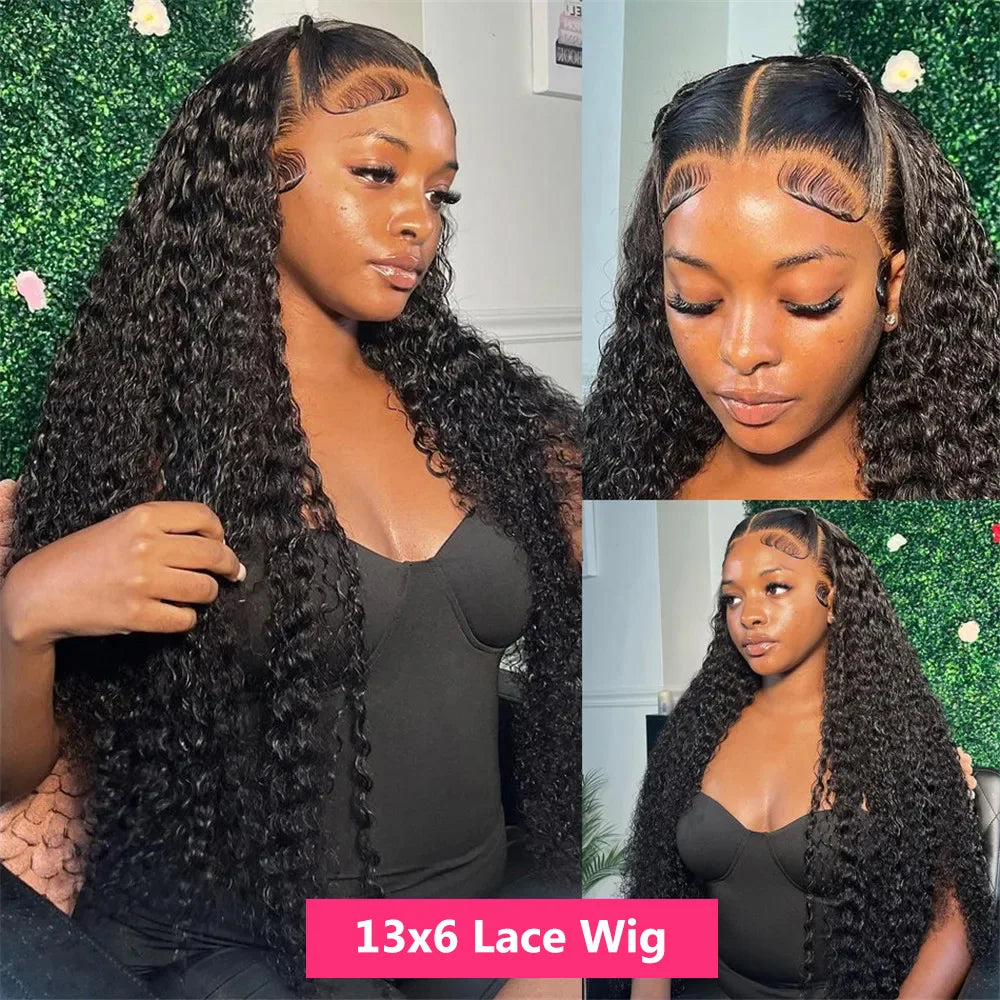 Gabrielle Deep Wave Frontal Wig Brazilian Curly 13x6 Lace Front Human Hair Wigs for Women Glueless 5x5 Closure Wig 180% Density