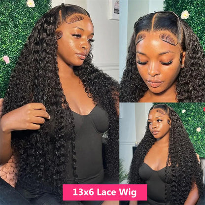 Gabrielle Deep Wave Frontal Wig Brazilian Curly 13x6 Lace Front Human Hair Wigs for Women Glueless 5x5 Closure Wig 180% Density