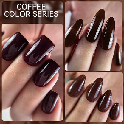 LILYCUTE 7ML Gel Nail Polish Brown Earth Coffee Color Series Semi Permanent UV Gel Chocolate Autumn Winter Nail Art Gel Varnish