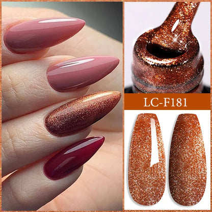 LILYCUTE Nude Glitter Color Sparkling Gel Nail Polish Spring Long Lasting For Manicure Soak Off Nail Base Top Coat Gel Varnish