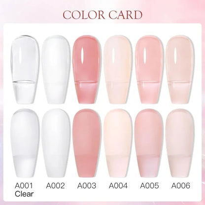 MEET ACROSS White Extension Gel Nail Polish Acrylic Construct Hard Gel Semi Permanent Varnish Nude Pink Gel Polish UV Manicure