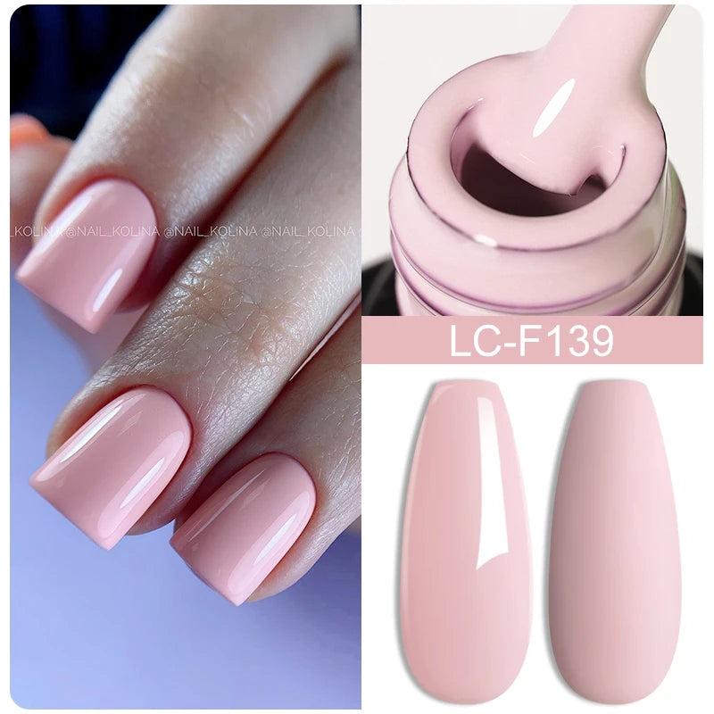 LILYCUTE Nude Glitter Color Sparkling Gel Nail Polish Spring Long Lasting For Manicure Soak Off Nail Base Top Coat Gel Varnish