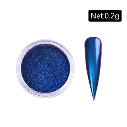 NICOLE DIARY Aurora Nail Powder White Chrome Pigment Pearl Rubbing Dust Mirror Effect Nail Art Glitter Manicure Nail Accessories